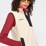 ADV Explore Pile Fleece Vest W-Ecru/Black