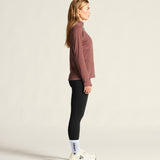 Wool LS Tee W-Rose Brown/Melange