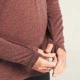 Wool LS Tee W-Rose Brown/Melange