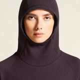 Grid Hood W-Dk Plum