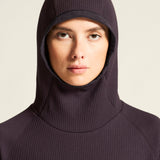 Grid Hood W-Dk Plum