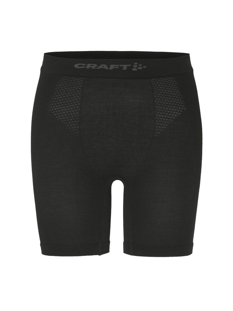 Wool Seamless Boxer 6-Inch M-Black