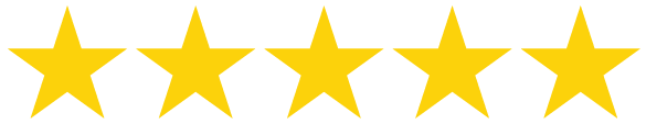 Five yellow five-point stars arranged in a row on a black background.