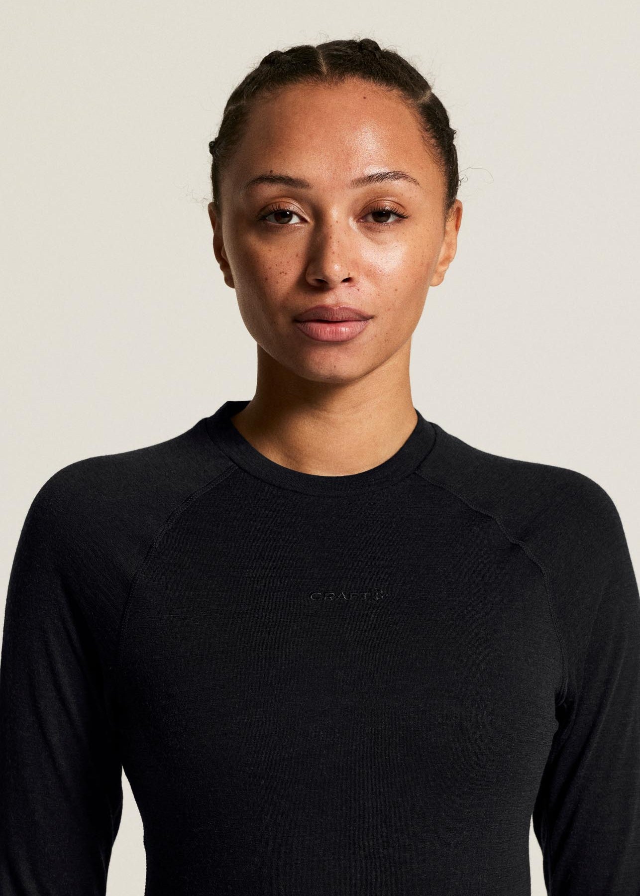 Wool Comfort RN LS W - Noir