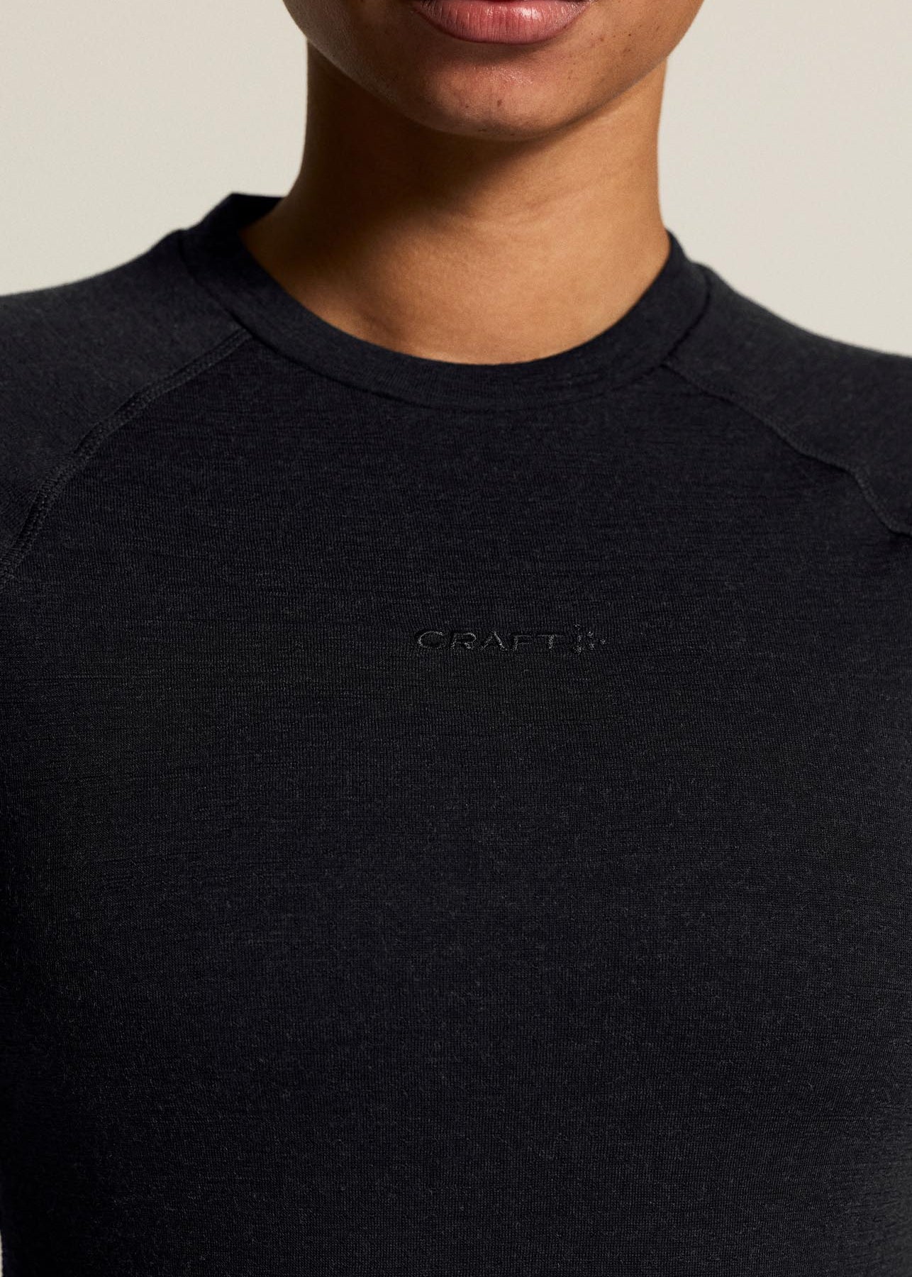 Wool Comfort RN LS W - Noir