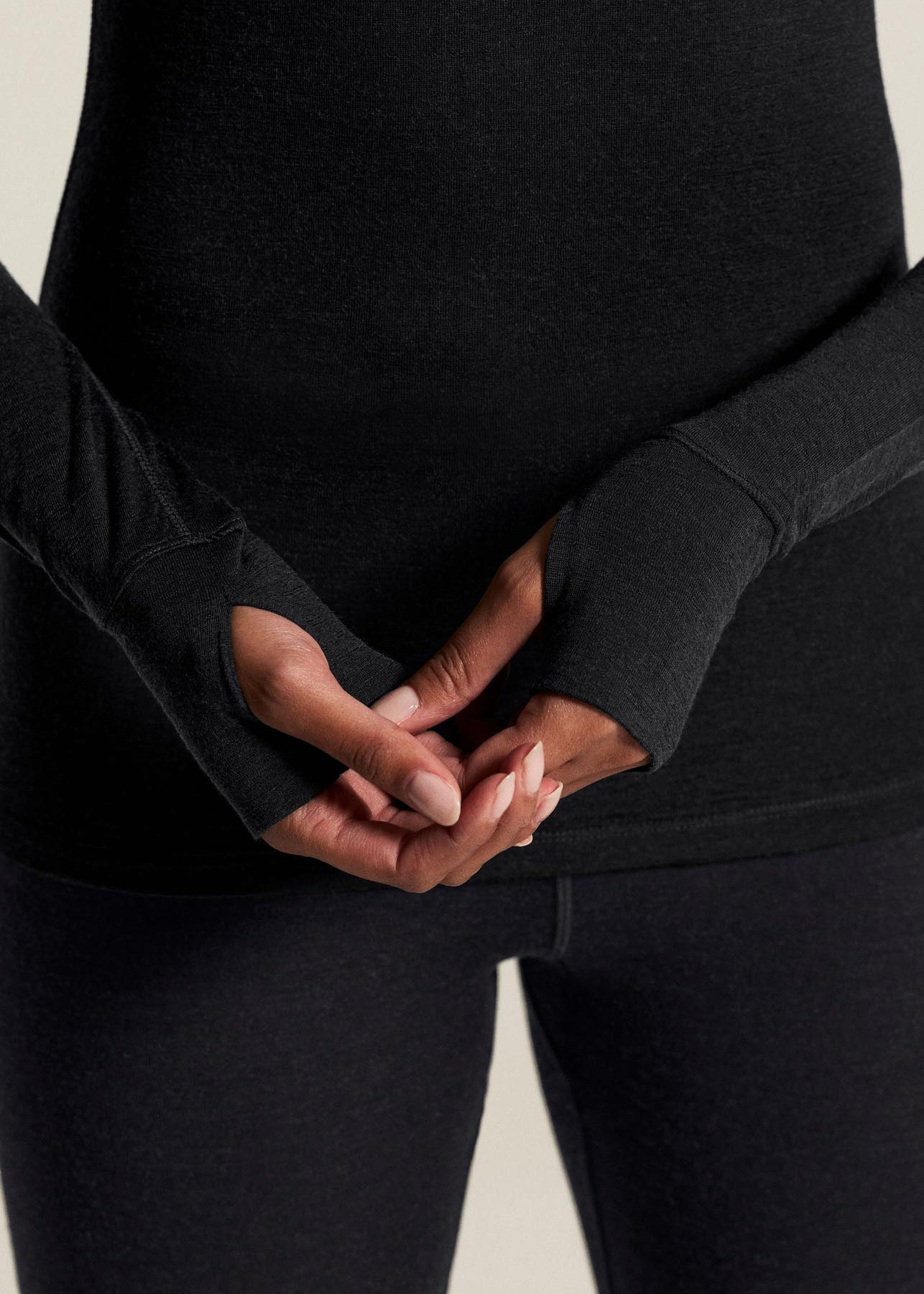 Wool Comfort RN LS W - Noir