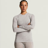 Wool 95 LS CN W-Grey Melange