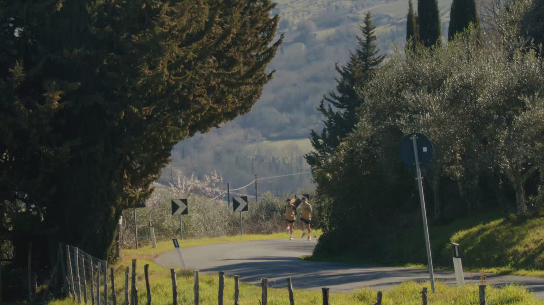 Runners on road wearing running shoes