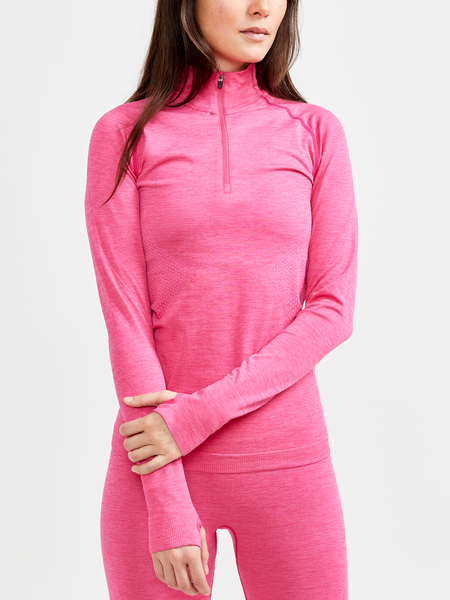 Pink/Ecru Half Zip Fleece Top