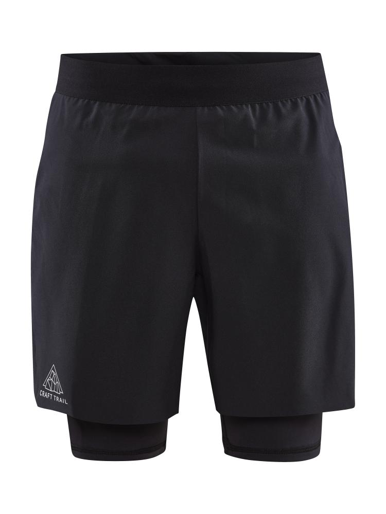 Craft Sportswear Men's Breakaway Running and Training Fitness Workout  Reflective 2-in-1 Shorts with Inner Short Tights:  dryfit/cool/lightweight/protection/sun/athletic/athleisure/quick/wicking/performance/exercise/trail,  Letter Black, 2X-Large 